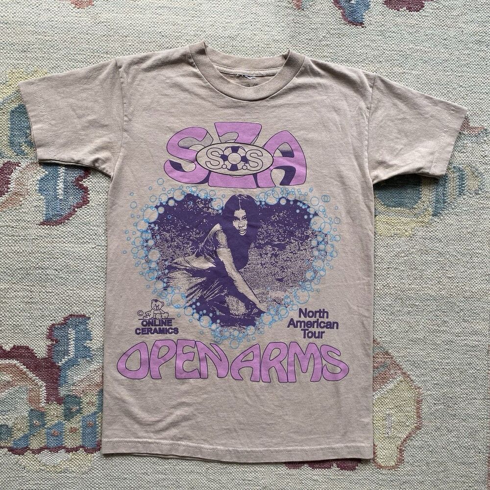 SZA Open Arms T Shirt Tour Online Ceramics Small Music Band